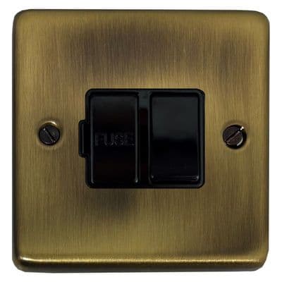 G&H CLAB57B Standard Plate Light Antique Brass 1 Gang Fused Spur 13A Switched