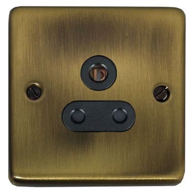 G&H CLAB59B Standard Plate Light Antique Brass 1 Gang Single 5 Amp Plug Socket