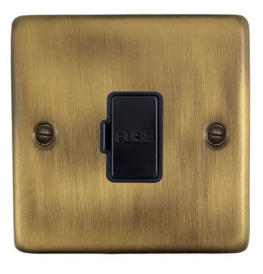G&H CLAB90B Standard Plate Light Antique Brass 1 Gang Fused Spur 13A Unswitched