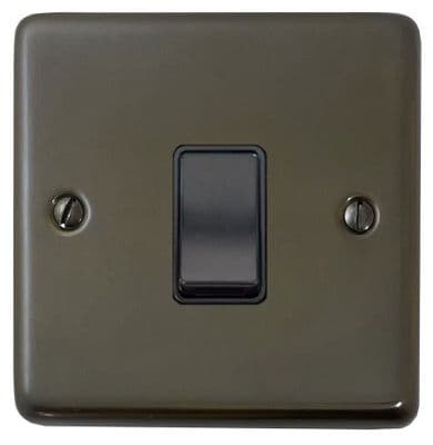 G&H CMBZ1B Standard Plate Medium Bronze 1 Gang 1 or 2 Way Rocker Light Switch