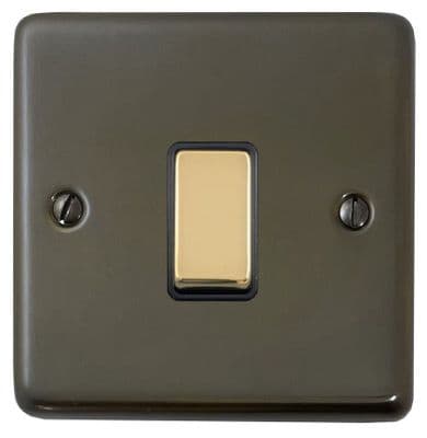 G&H CMBZ301-PB Standard Plate Medium Bronze 1 Gang 1 or 2 Way Rocker Light Switch