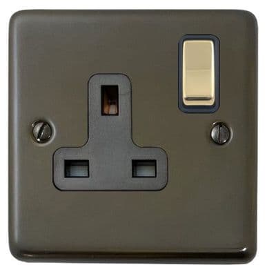 G&H CMBZ309-PB Standard Plate Medium Bronze 1 Gang Single 13A Switched Plug Socket