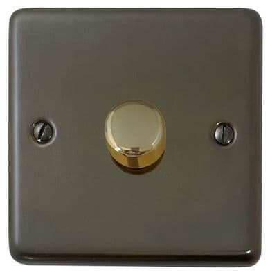 G&H CMBZ521-PB Standard Plate Medium Bronze 1 Gang 1 or 2 Way LED Dimmer Switch