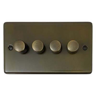 G&H CMBZ524-AB Standard Plate Medium Bronze 4 Gang 1 or 2 Way LED Dimmer Switch