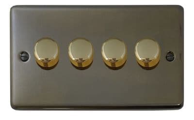 G&H CMBZ524-PB Standard Plate Medium Bronze 4 Gang 1 or 2 Way LED Dimmer Switch