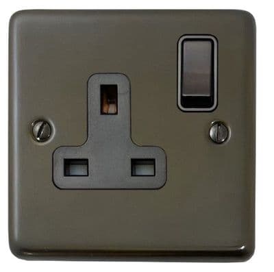G&H CMBZ9B Standard Plate Medium Bronze 1 Gang Single 13A Switched Plug Socket