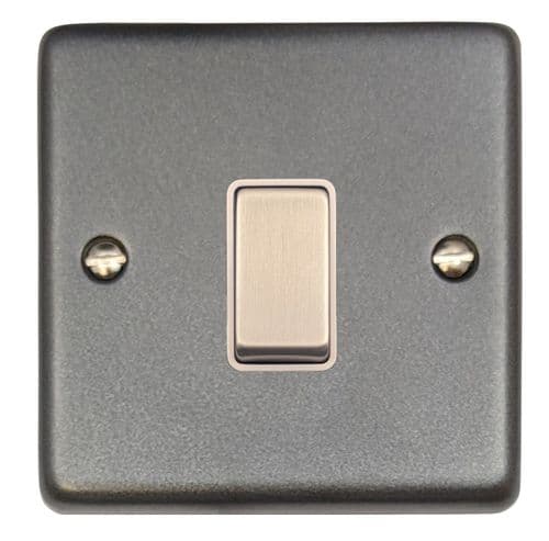 G&H CP205 Standard Plate Pewter 1 Gang Intermediate Rocker Light Switch
