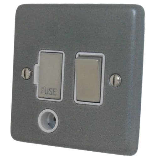 G&H CP256 Standard Plate Pewter 1 Gang Fused Spur 13A Switched & Flex Outlet