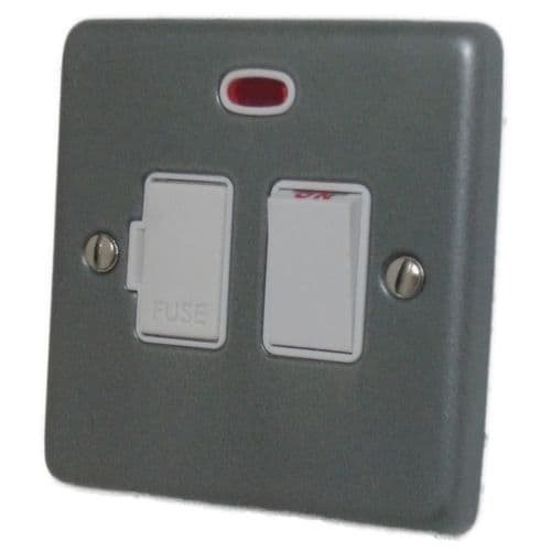 G&H CP27W Standard Plate Pewter 1 Gang Fused Spur 13A Switched & Neon