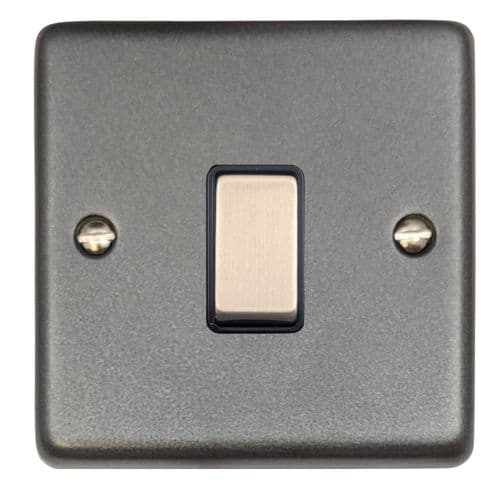 G&H CP305 Standard Plate Pewter 1 Gang Intermediate Rocker Light Switch