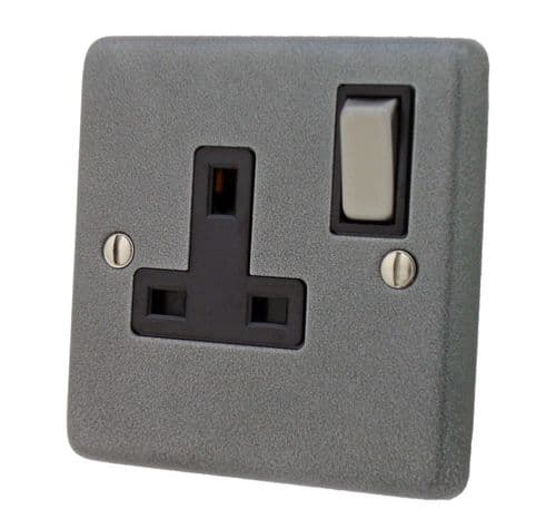 G&H CP309 Standard Plate Pewter 1 Gang Single 13A Switched Plug Socket