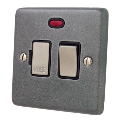 G&H CP327 Standard Plate Pewter 1 Gang Fused Spur 13A Switched & Neon