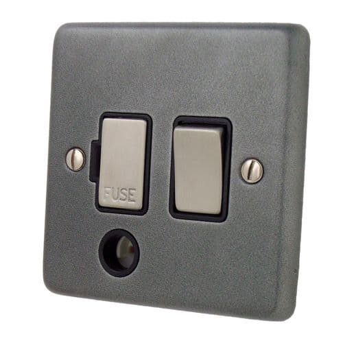 G&H CP356 Standard Plate Pewter 1 Gang Fused Spur 13A Switched & Flex Outlet