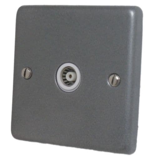 G&H CP35W Standard Plate Pewter 1 Gang TV Coax Socket Point