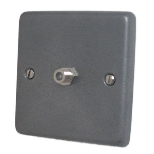 G&H CP37 Standard Plate Pewter 1 Gang Single Satellite Point Socket