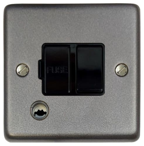 G&H CP56B Standard Plate Pewter 1 Gang Fused Spur 13A Switched & Flex Outlet