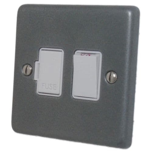 G&H CP57W Standard Plate Pewter 1 Gang Fused Spur 13A Switched
