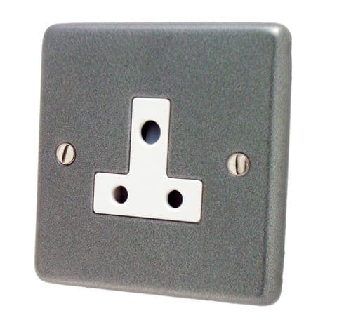 G&H CP59W Standard Plate Pewter 1 Gang Single 5 Amp Plug Socket