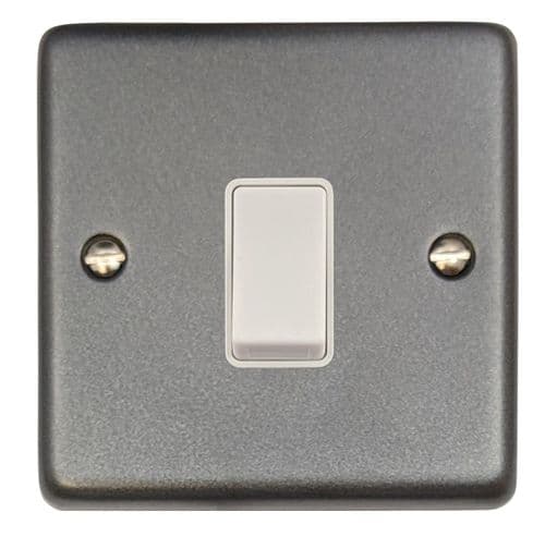 G&H CP5W Standard Plate Pewter 1 Gang Intermediate Rocker Light Switch