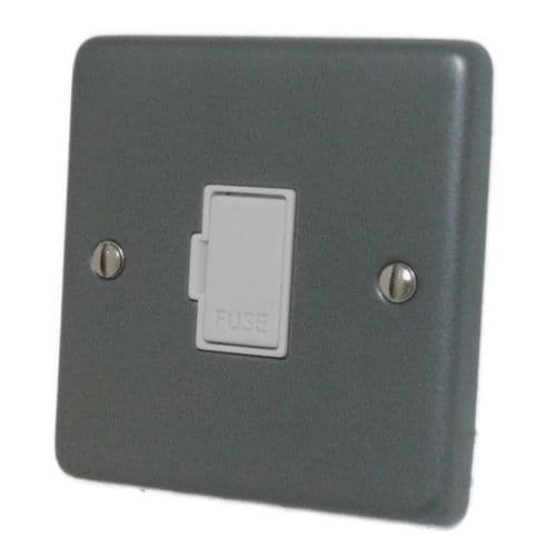 G&H CP90W Standard Plate Pewter 1 Gang Fused Spur 13A Unswitched