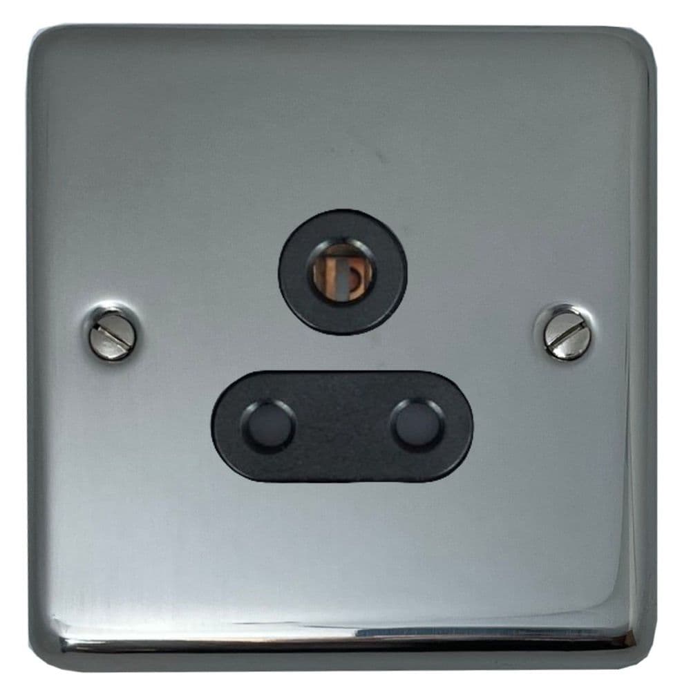G&H CPS59B Standard Plate Polished Steel 1 Gang Single 5 Amp Plug Socket