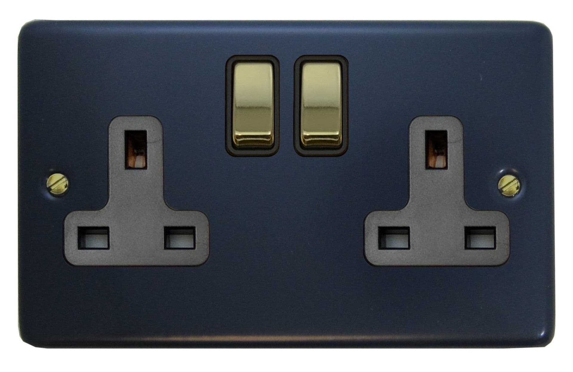 G&H CRB310-PB Standard Plate Blue 2 Gang Double 13A Switched Plug Socket