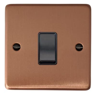G&H CRG1B Standard Plate Rose Gold 1 Gang 1 or 2 Way Rocker Light Switch