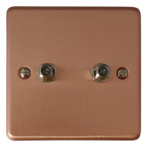 G&H CRG237 Standard Plate Rose Gold 2 Gang Satellite Socket Point