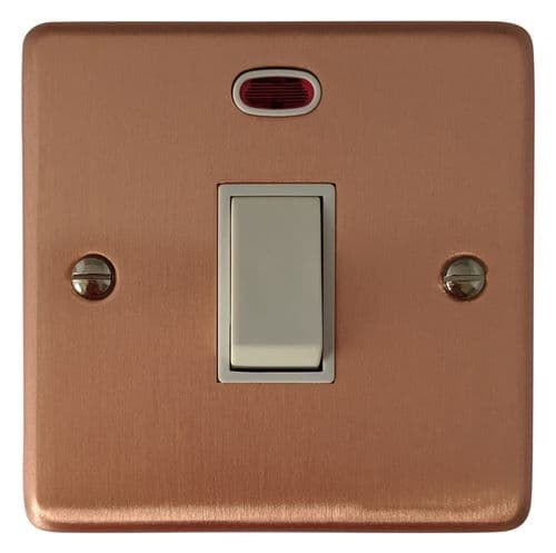 G&H CRG26W Standard Plate Rose Gold 1 Gang 20 Amp Double Pole Switch & Neon