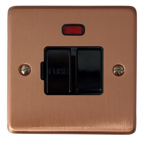 G&H CRG27B Standard Plate Rose Gold 1 Gang Fused Spur 13A Switched & Neon