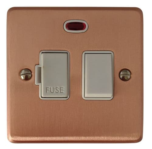 G&H CRG27W Standard Plate Rose Gold 1 Gang Fused Spur 13A Switched & Neon