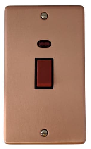 G&H CRG28B Standard Plate Rose Gold 45 Amp DP Cooker Switch & Neon Vertical Plate