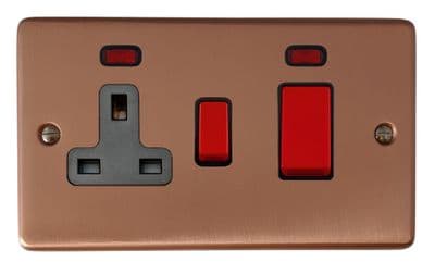 G&H CRG29B Standard Plate Rose Gold 45 Amp DP Cooker Switch & 13A Switched Socket