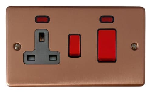 G&H CRG29B Standard Plate Rose Gold 45 Amp DP Cooker Switch & 13A Switched Socket
