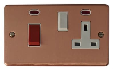 G&H CRG29W Standard Plate Rose Gold 45 Amp DP Cooker Switch & 13A Switched Socket