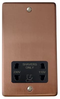 G&H CRG30B Standard Plate Rose Gold Dual Voltage Shaver Socket 115-230V