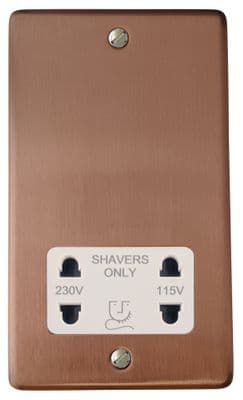 G&H CRG30W Standard Plate Rose Gold Dual Voltage Shaver Socket 115-230V