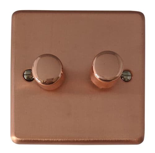G&H CRG522 Standard Plate Rose Gold 2 Gang 1 or 2 Way LED Dimmer Switch