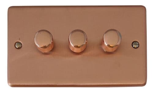 G&H CRG523 Standard Plate Rose Gold 3 Gang 1 or 2 Way LED Dimmer Switch