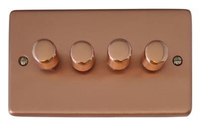 G&H CRG524 Standard Plate Rose Gold 4 Gang 1 or 2 Way LED Dimmer Switch