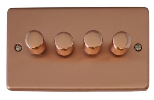 G&H CRG524 Standard Plate Rose Gold 4 Gang 1 or 2 Way LED Dimmer Switch