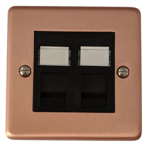 G&H CRG62B Standard Plate Rose Gold 2 Gang RJ45 Socket Point