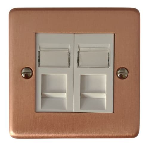 G&H CRG62W Standard Plate Rose Gold 2 Gang RJ45 Socket Point