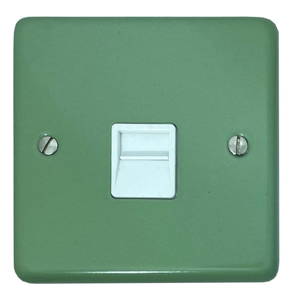 G&H CSG34W Standard Plate Sage Green 1 Gang Slave BT Telephone Socket