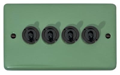 G&H CSG384-FBK Standard Plate Sage Green 4 Gang 2 Way Toggle Light Switch