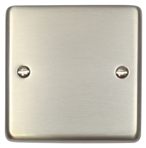 G&H CSS31 Standard Plate Brushed Steel 1 Gang Single Blank Plate