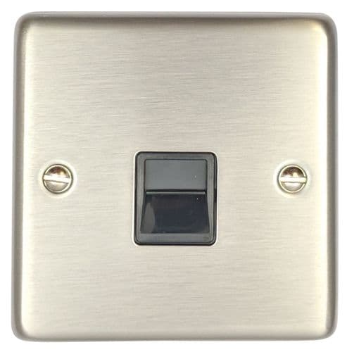G&H CSS33B Standard Plate Brushed Steel 1 Gang Master BT Telephone Socket