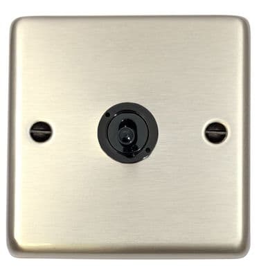 G&H CSS381-FBK Standard Plate Brushed Steel 1 Gang 2 Way Toggle Light Switch