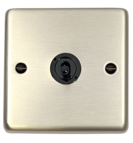 G&H CSS385-FBK Standard Plate Brushed Steel 1 Gang Intermediate Toggle Light Switch