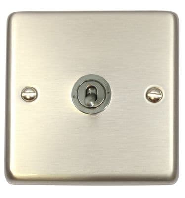 G&H CSS385-SS Standard Plate Brushed Steel 1 Gang Intermediate Toggle Light Switch